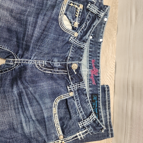 Rock and Roll Cowgirl Jeans 29 x 32 Skinny Jean Rhinestone - Picture 9 of 9